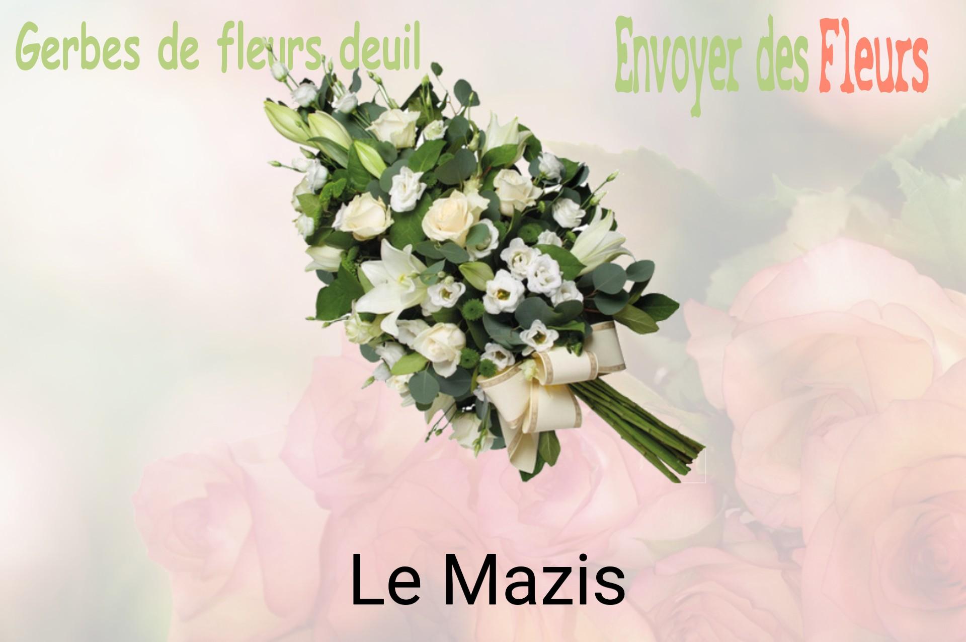 Gerbe de fleurs de deuil livrée à Le Mazis
